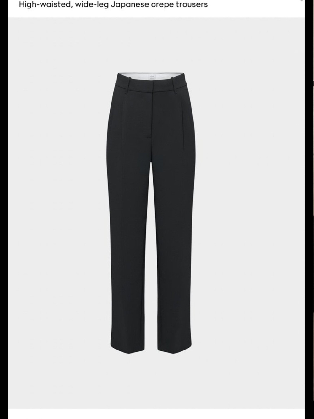 Aritzia Effortless Crepette High-Waist Wide-Leg Trousers in Black